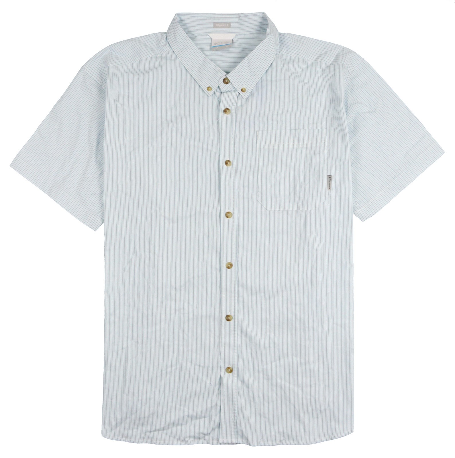COLUMBIA Rapid Rivers II Short Sleeve Shirt sz S Small White Blue Stripe gallery