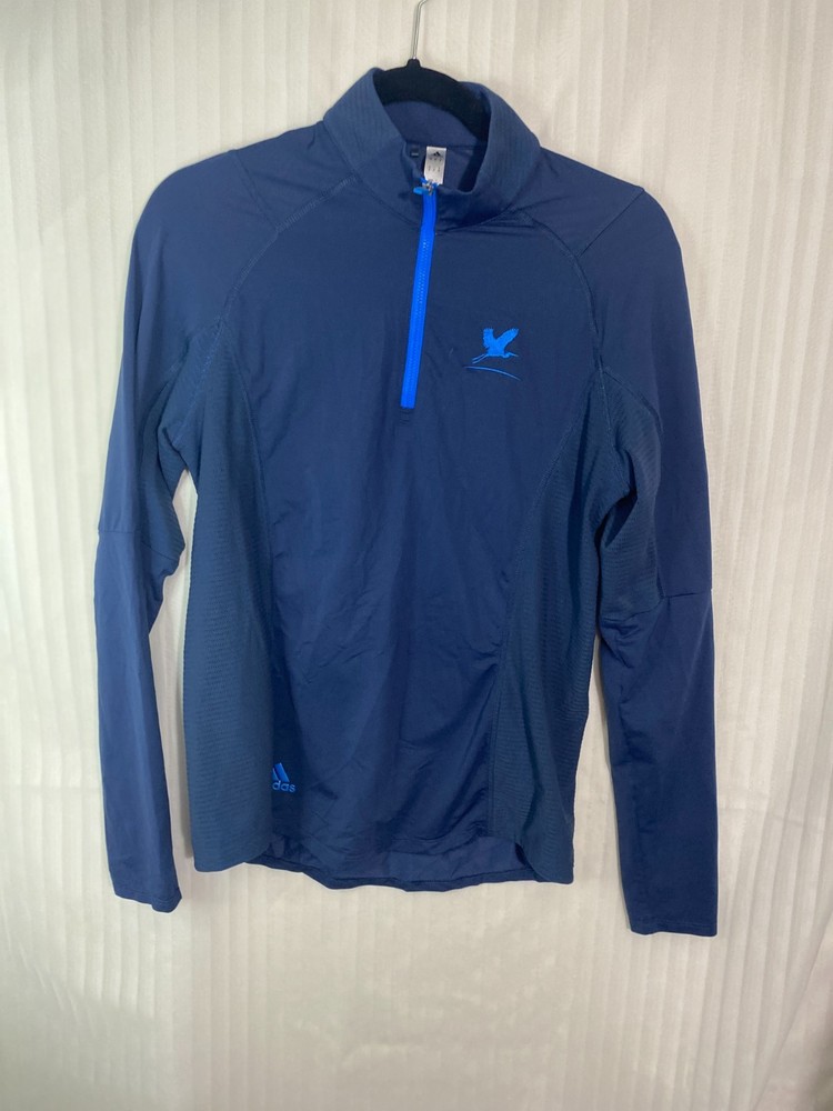 Adidas HEAT.RDY Quarter Zip Pullover Men's Medium Blue Long Sleeve Athletic