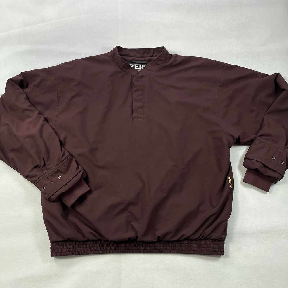 Zero Restriction Golf Pullover Men XL Maroon Gortex Absolut Vodka Logo FLAW