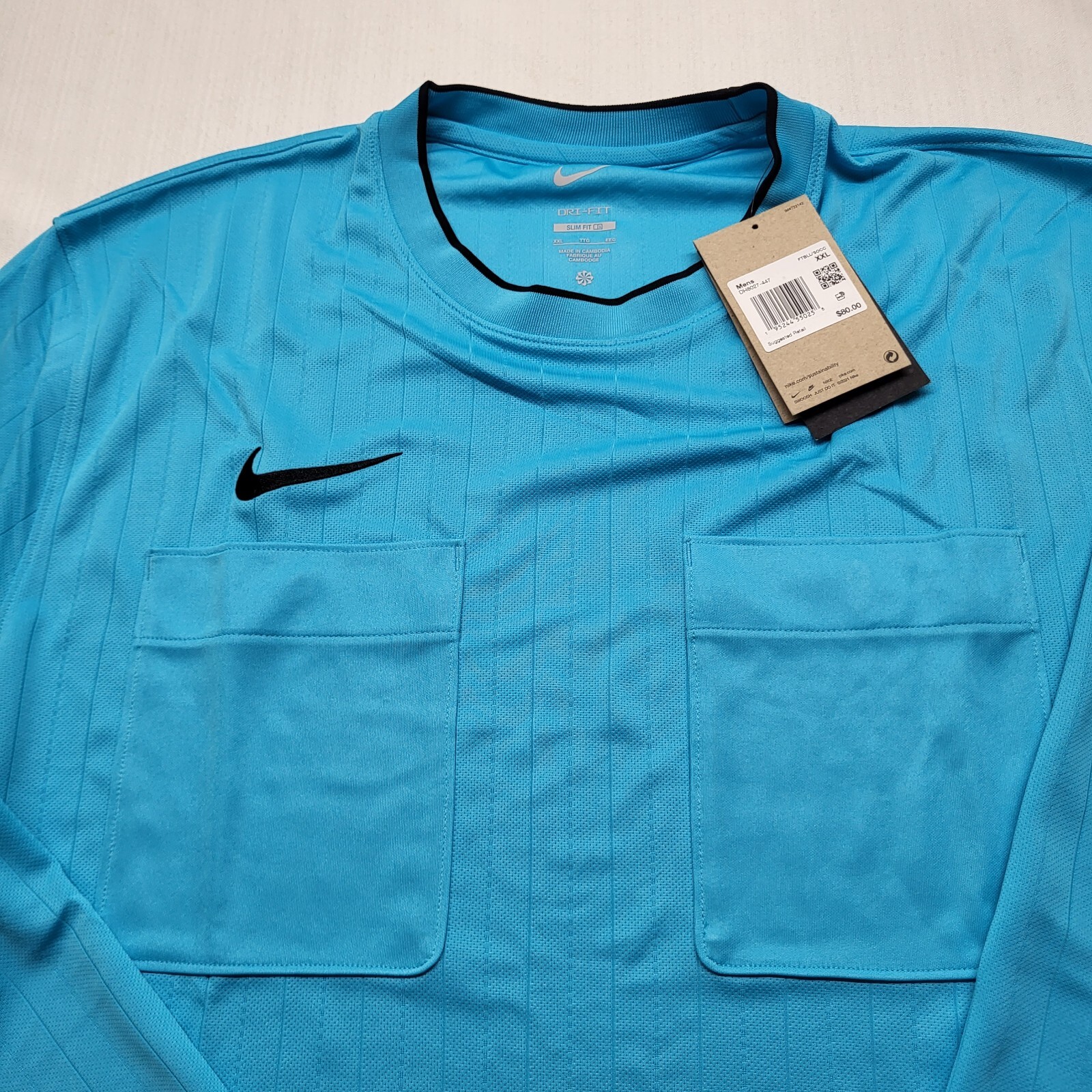 Nike Dri Fit Goalkeeper Jersey Shirt Mens 2XL Slim Blue Long Sleeve Polyester gallery