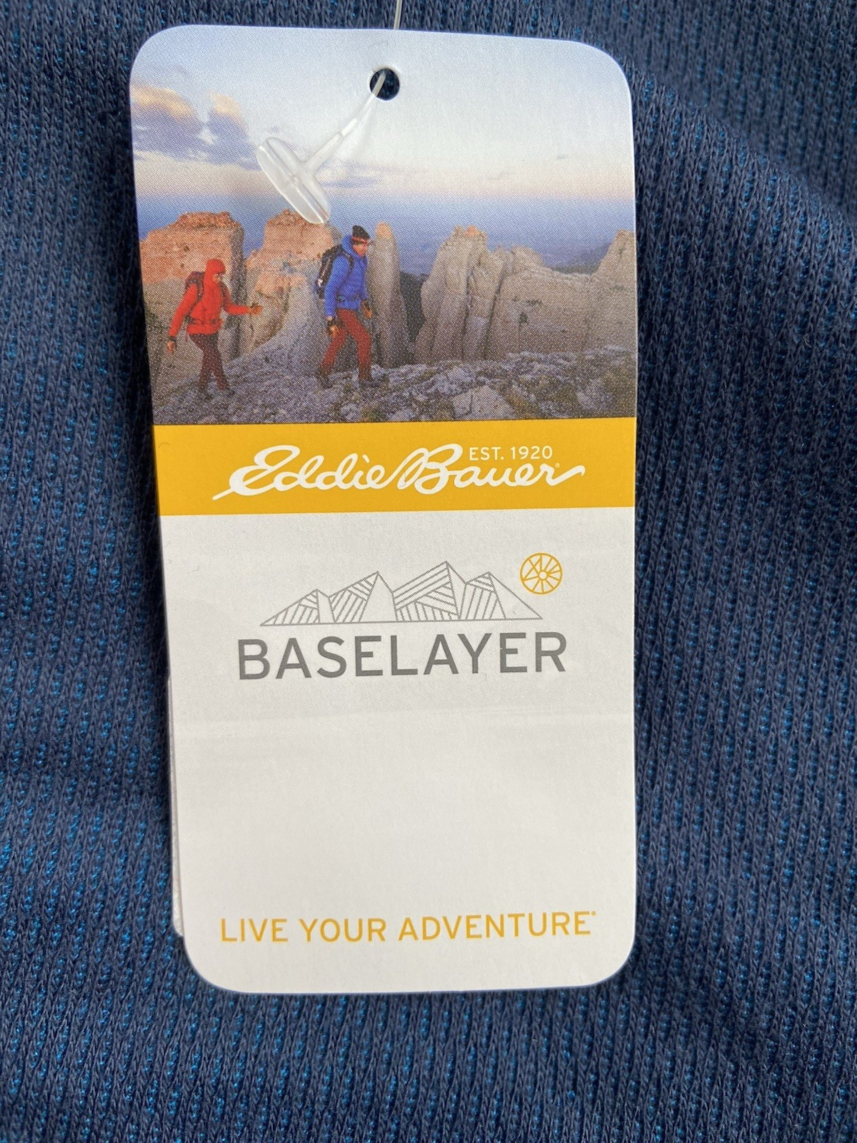 Eddie Bauer Heavyweight Doubleknit Thermal Crew Top Shirt Blue M Retail $40 gallery