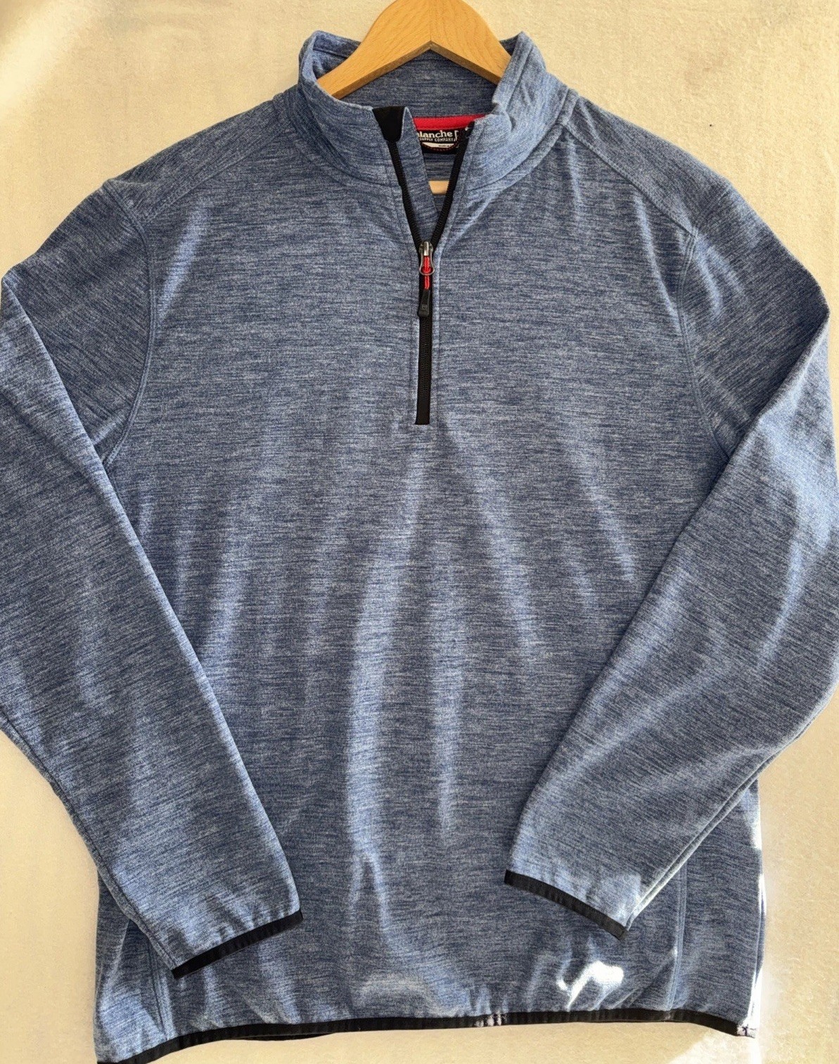 Avalanche Quarter Zip Sweater Men's Large Stand Up Collar Heather Blue gallery