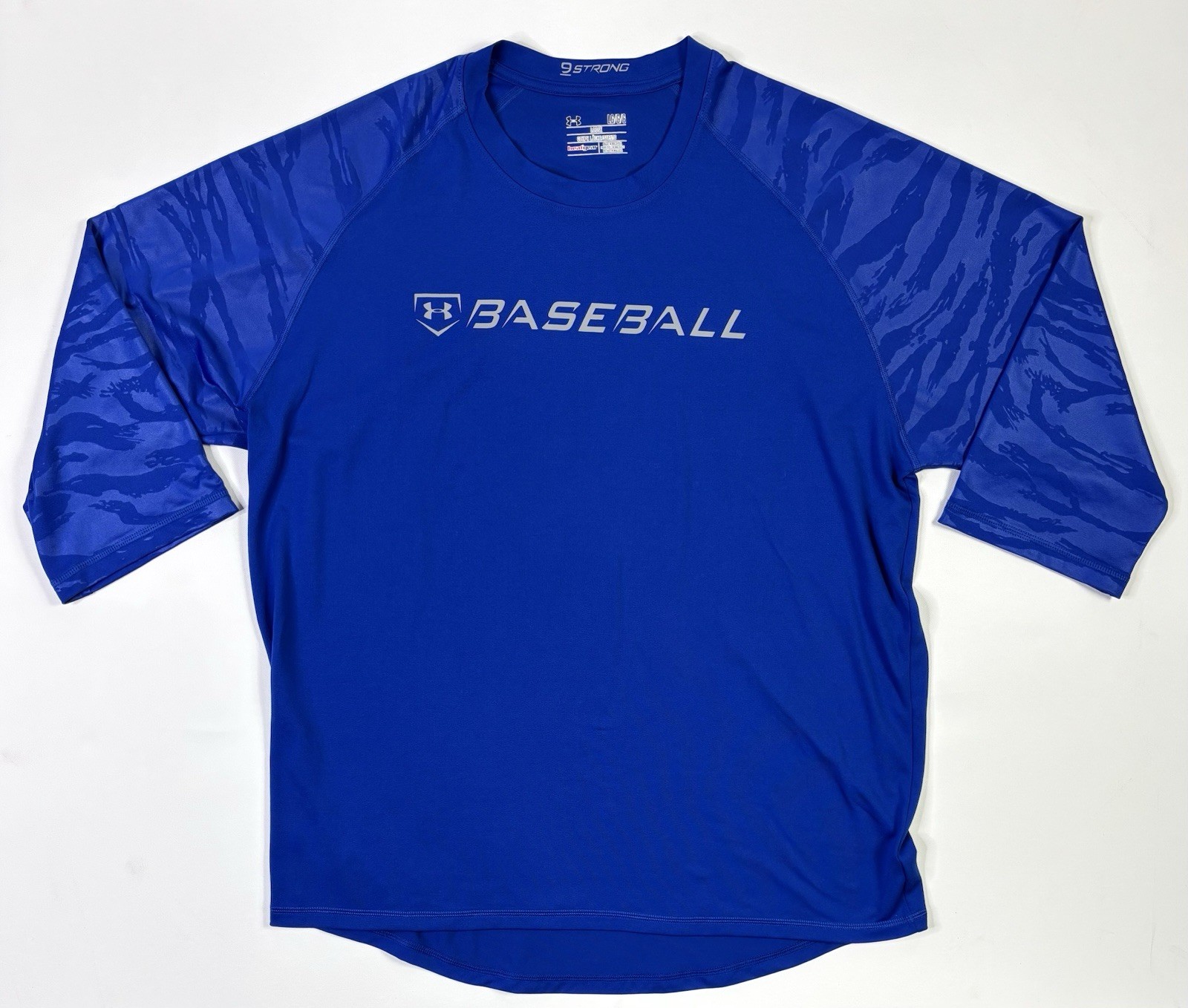 Under Armour Baseball Shirt Mens Large Blue 9 Strong Training Top 3/4 Sleeve gallery