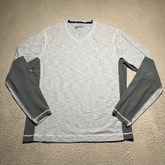 Nike Golf T Shirt Mens Medium Blue Gray Long Sleeve Stretch Tour Performance