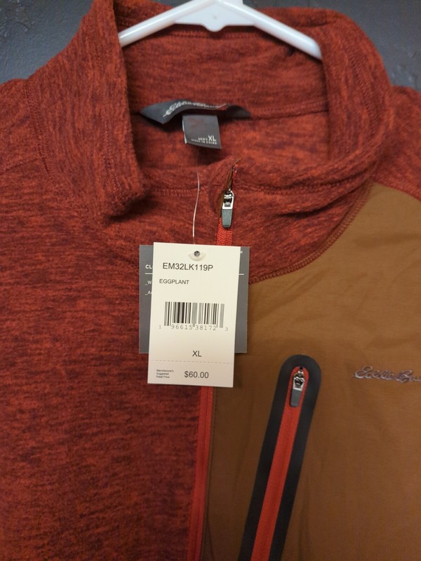 Eddie Bauer Men's Cloud Layer Pro 1/4-Zip Pullover XL Burgundy (Color- Eggplant) gallery