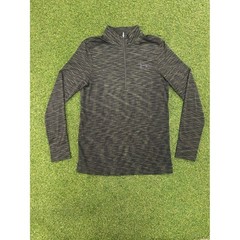 Under Armour HeatGear Mens Small 1/4 Zip Pullover Space Dye Olive Green Black