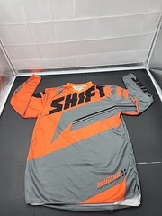 Shift MX Mens Medium Orange Gray Assault BMX Jersey Motocross Long Sleeve