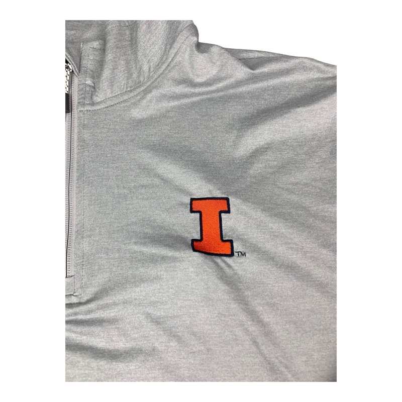 Illinois Fighting Illini 1/4 Zip Pullover Champion Gray Long Sleeves, Men’s 2XL gallery
