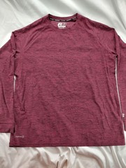 Russell Athletic Dri-Power 360 Shirt Sz L Long Sleeve Training Fit Maroon