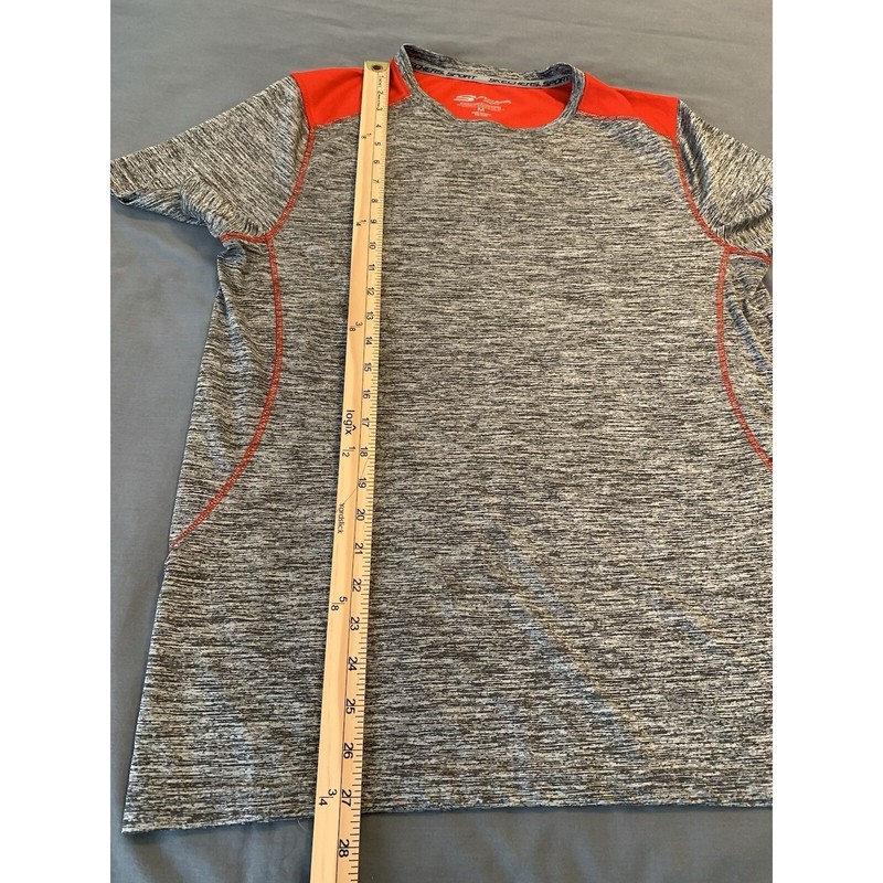 Skechers Sport Activewear Short Sleeve Shirt Gray/Red Men's Medium gallery