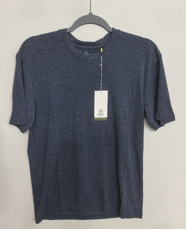 Tasc Men's Recess Tech Short Sleeve T Navy Heather Bamboo Size Small gallery