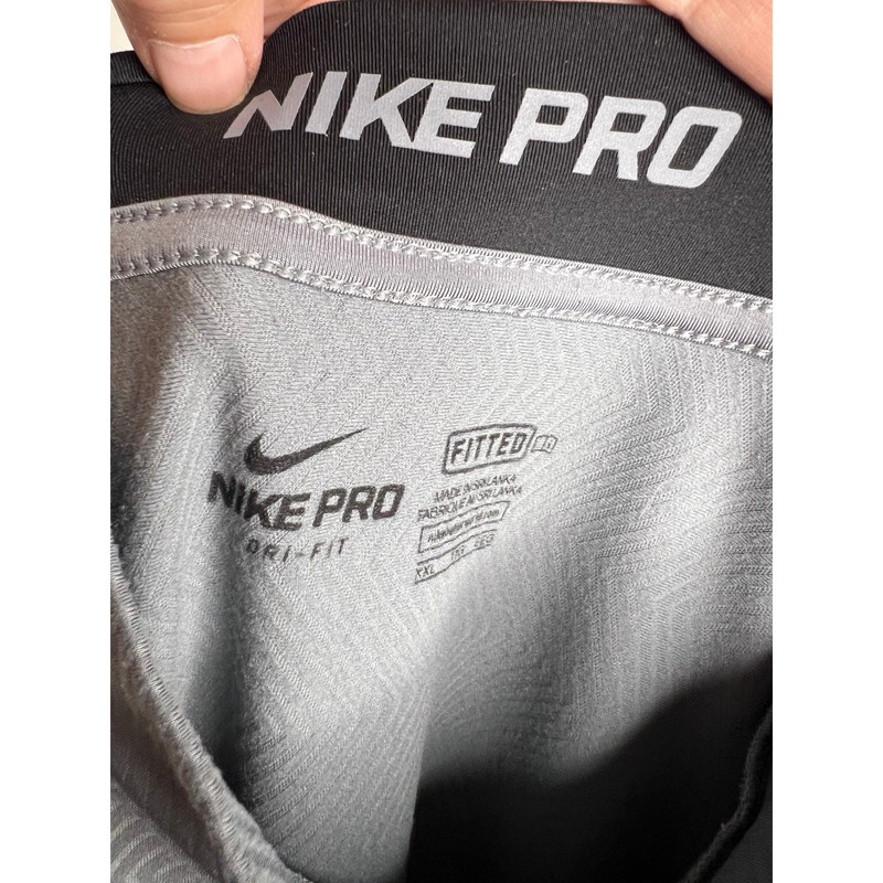 Nike Pro Men's Fitted Dri-Fit Mock Neck Training Shirt Grey Chevron ~ Size XXL gallery