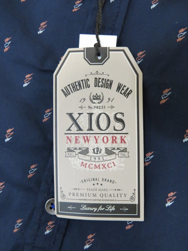 XIOS NEW YORK Men's Sleeveless Casual Shirt Black Iris XL Tapered Fit NWT gallery
