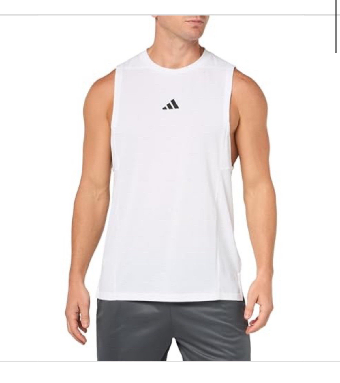 Adidas Men's Designed for Training Workout Tank Top in White, Size Xs 31s gallery