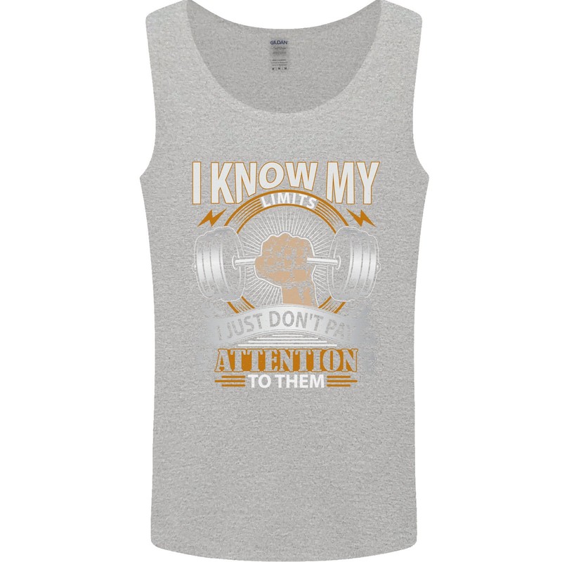 My Limits Inspirational Gym Quote Bodybuilding Mens Vest Tank Top gallery