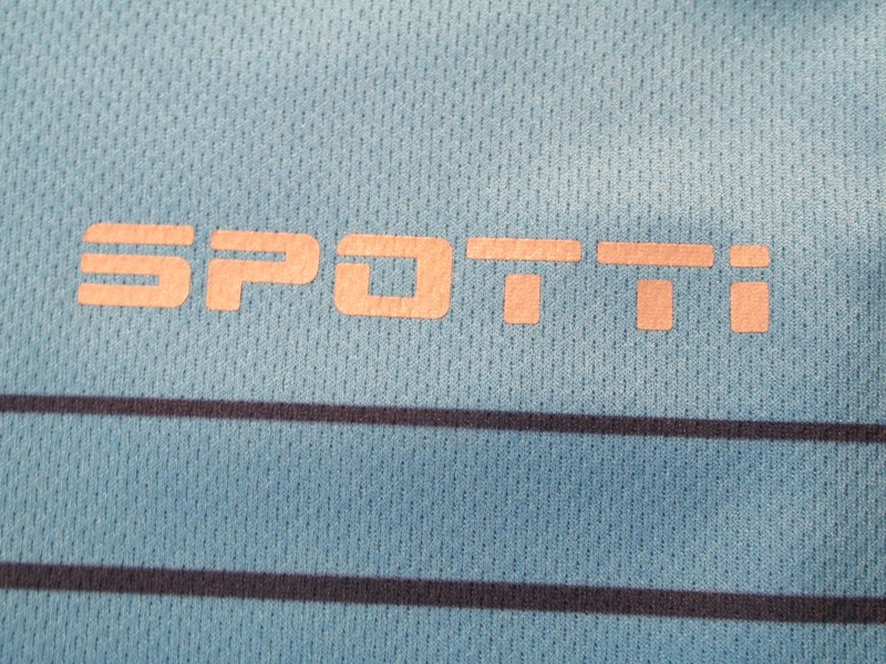 SPOTTI Pullover Cycling Jersey Men Med Blue Stripe 34" Chest 25"L Back Pouch gallery