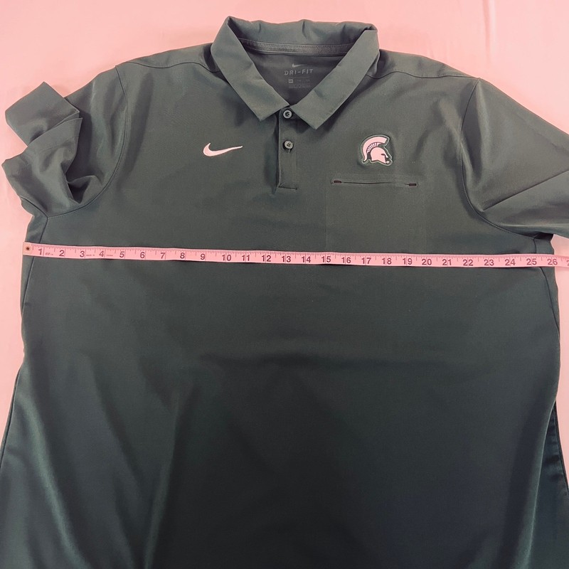 Nike Dri-FIT Michigan State Spartans On-Field Polo Shirt Mens XXL Green MSU gallery