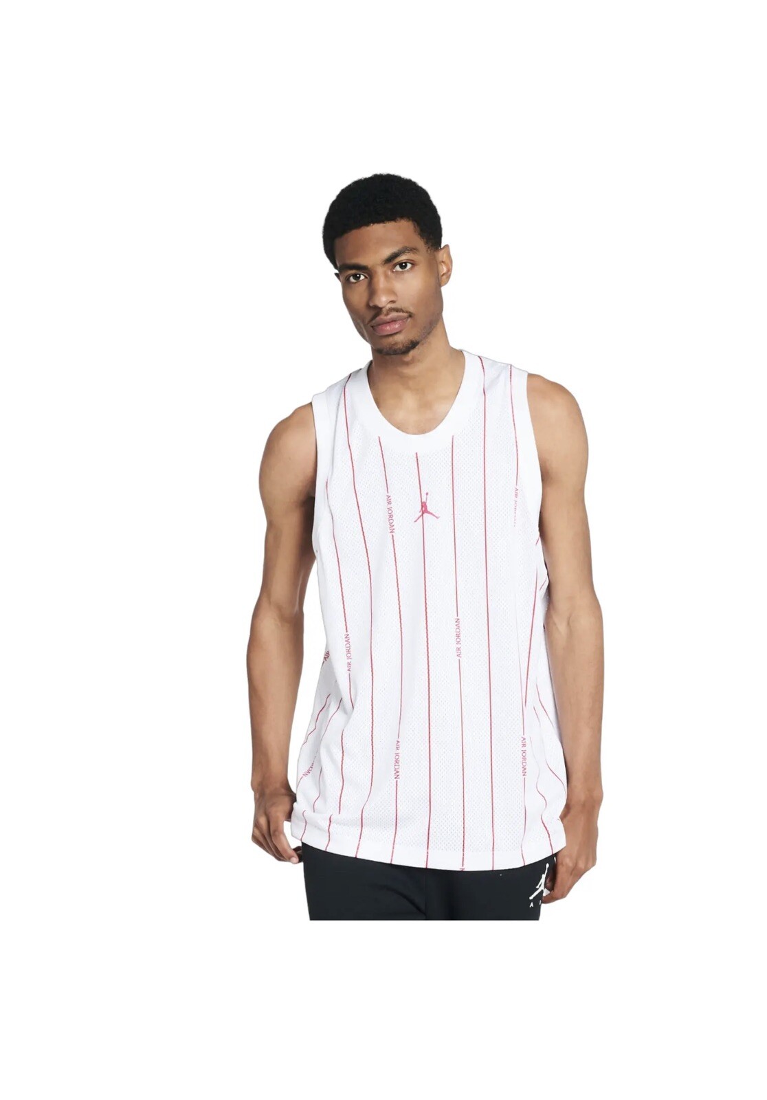 Nike Air Jordan Basketball Jersey Mens Size 2XL White Red Pinstripe Baseball NWT gallery