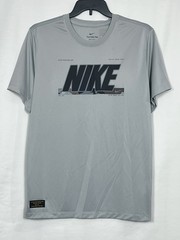 Nike Men’s Dri-Fit Logo Fitness T-Shirt Color Light Smoke Grey Size L