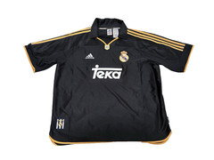 Real Madrid Men’s Adidas 99/00 Away Jersey TM8 Black/Yellow Size Large