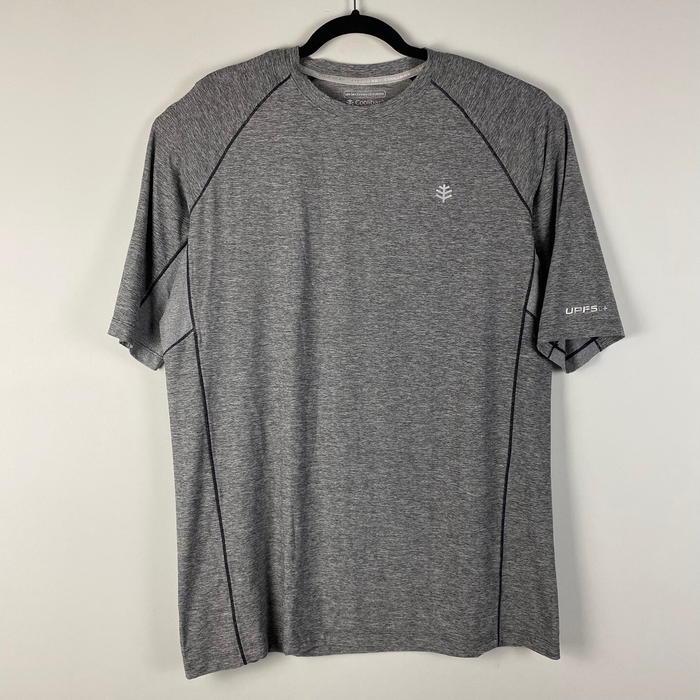 Coolibar Agility Performance Short Sleeve T Shirt Mens L Tall LT Gray UPF gallery