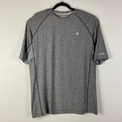 Coolibar Agility Performance Short Sleeve T Shirt Mens L Tall LT Gray UPF