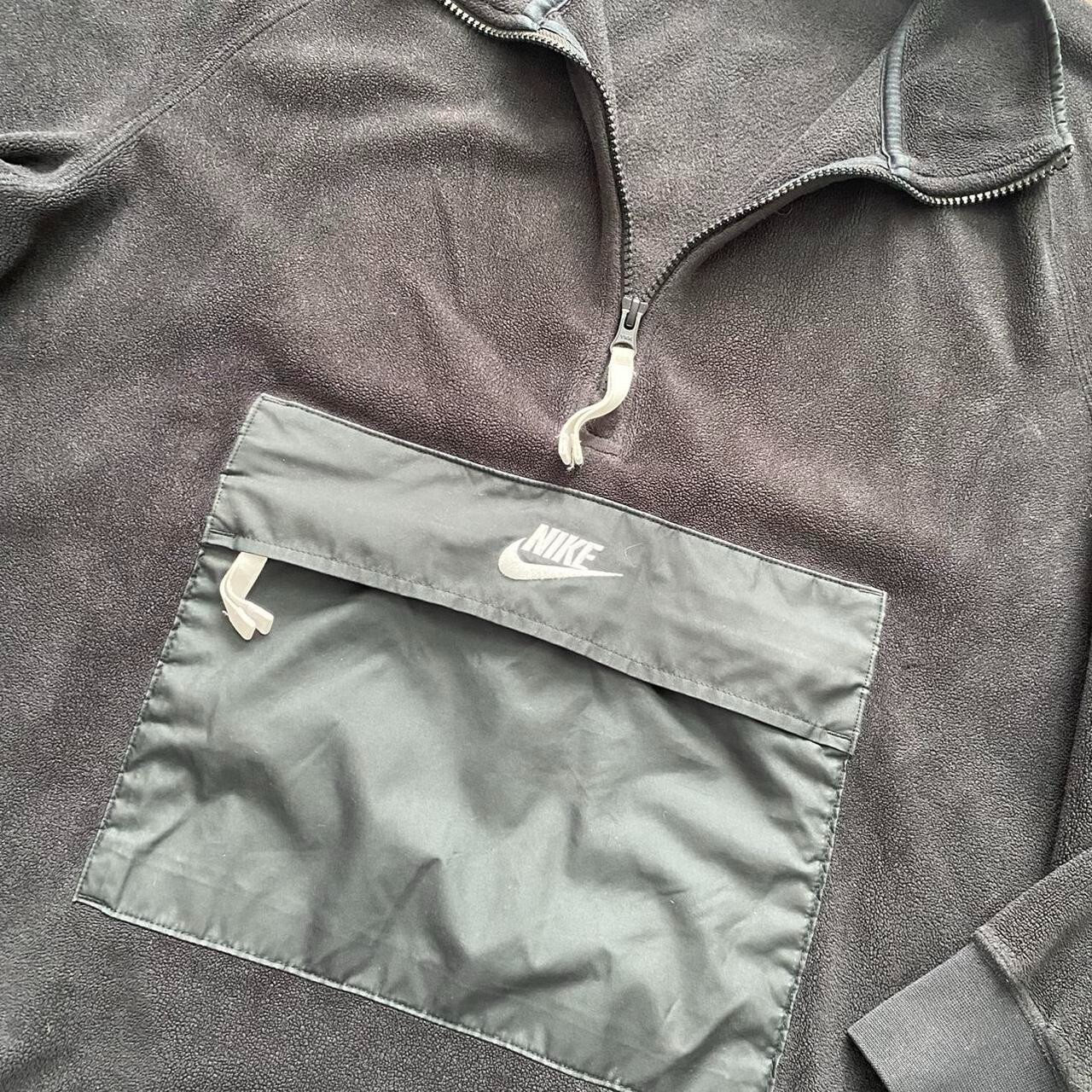 Nike quarter zip poncho front pocket fleece long sleeve SZ L gallery