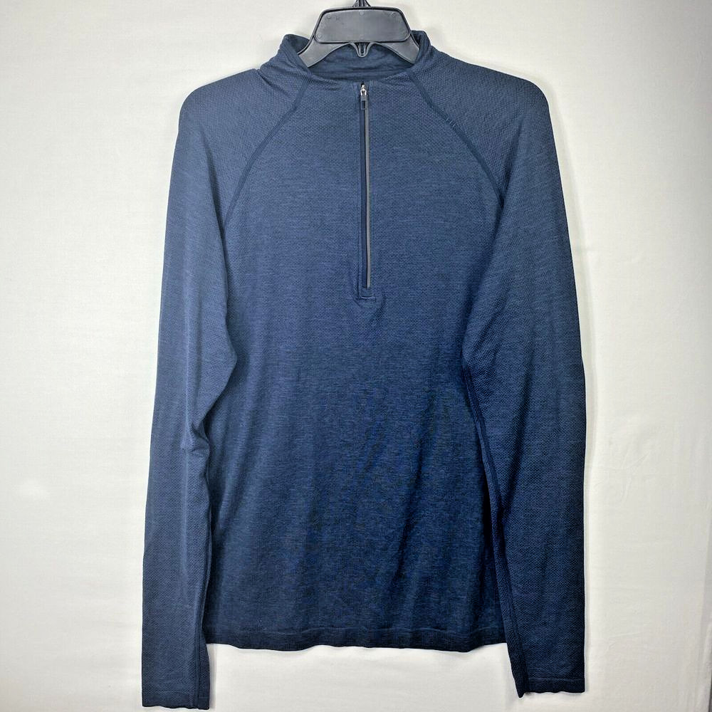 Lululemon Mens Size Large Shirt 1/4 Zip Metal Vent Tech Navy Peleton Logo gallery
