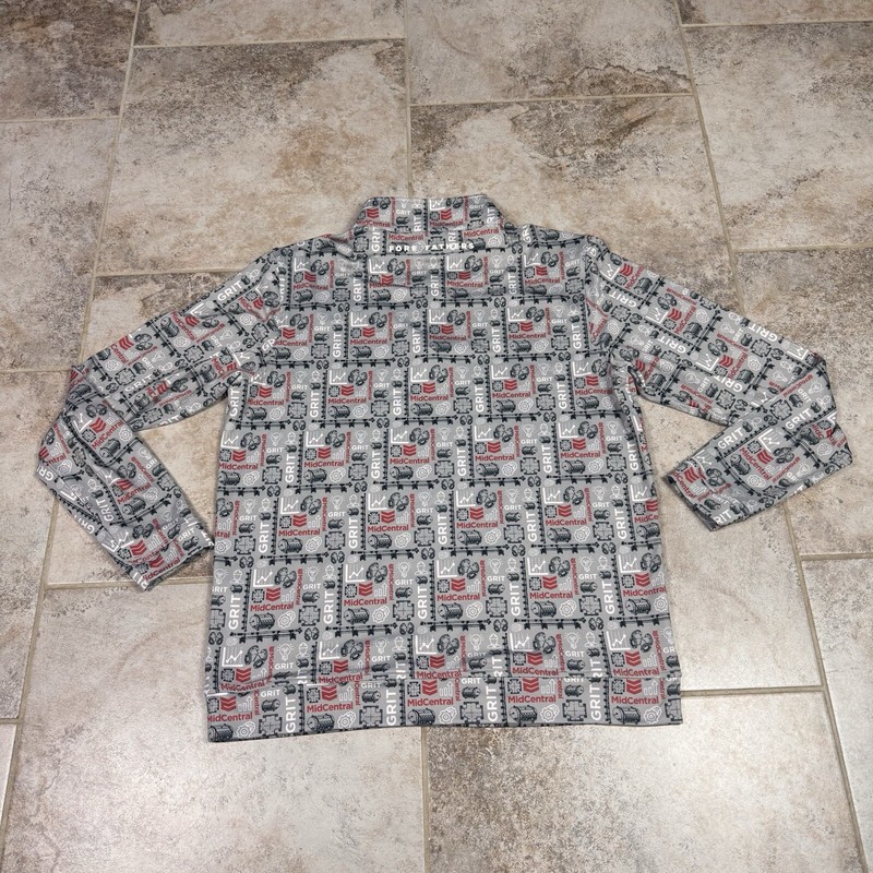 Fore Fathers Golf 1/4 Zip Pullover Mens Medium All Over Print Long Sleeve gallery