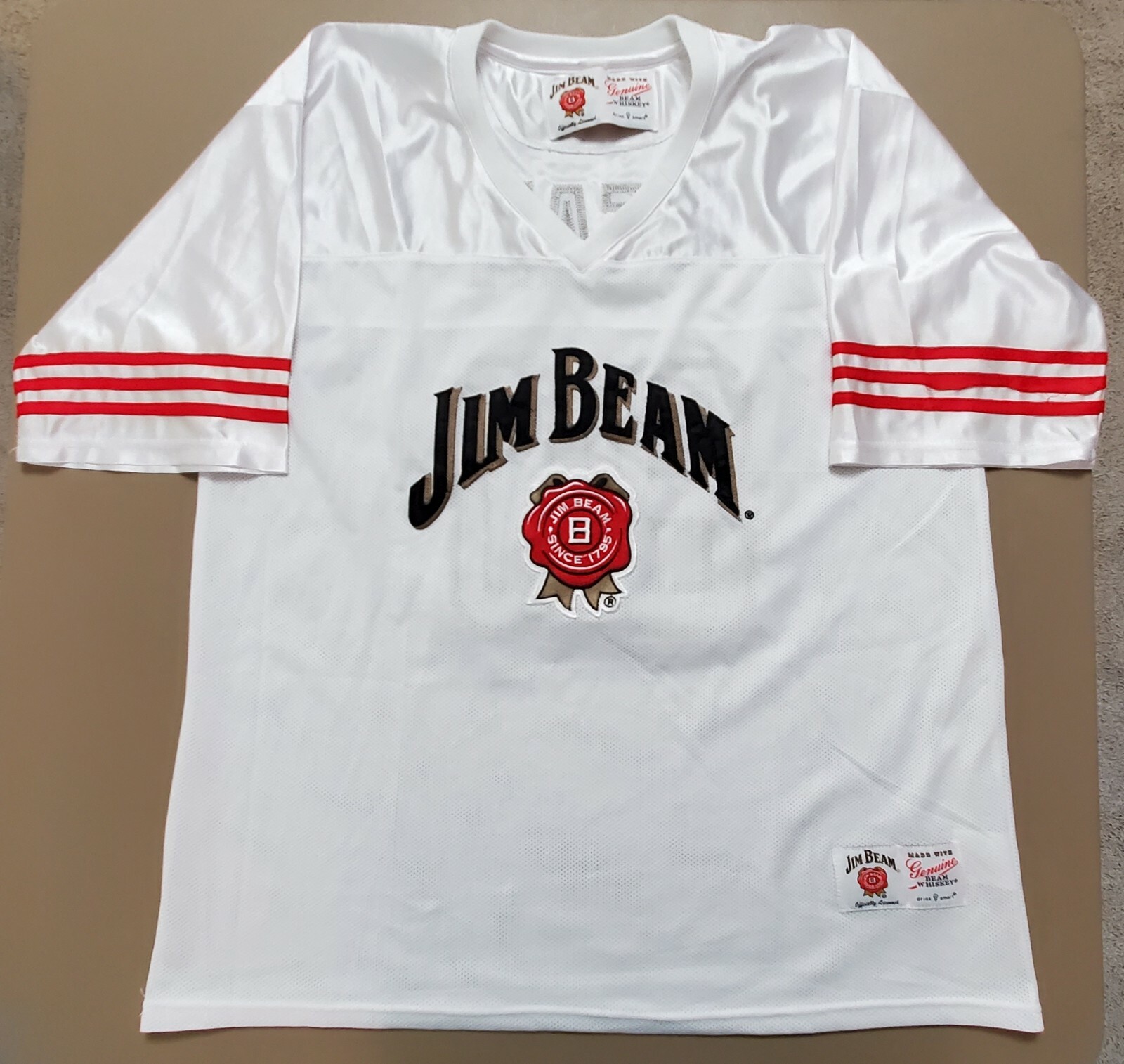 Vintage Jim Beam Whiskey Officially Licensed Football Jersey Mens Adult XL #80 gallery