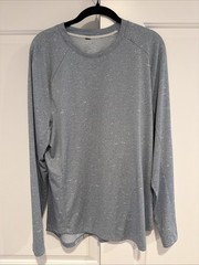 Men’s Lululemon Chambray Blue Drysense Long Sleeve Shirt Large Heathered