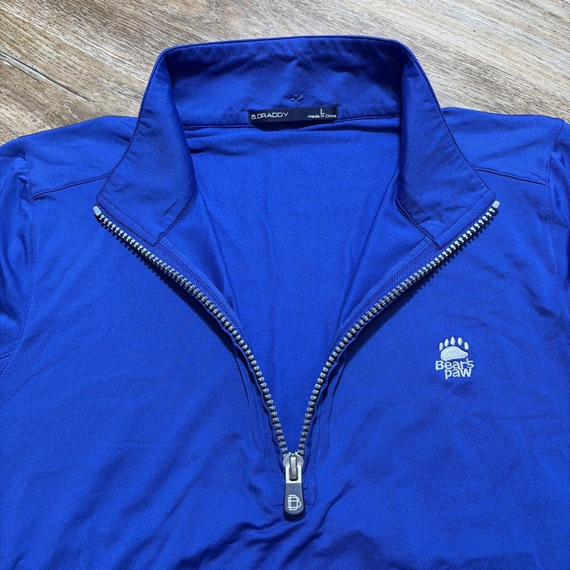 B Draddy BEARS PAW Blair 1/2 Zip Blue Golf Club Logo Performance Pullover Naples gallery