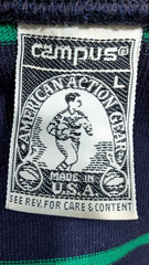 Vtg 80s 90’s CAMPUS Rugby Henley Shirt Striped American Action Gear Size L EUC *