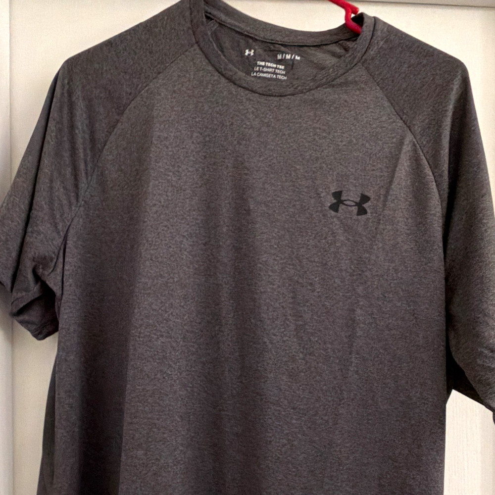Under Armour Tech The Tech Tee Men's M Gray Short Sleeve Crew Neck Relaxed Poly
