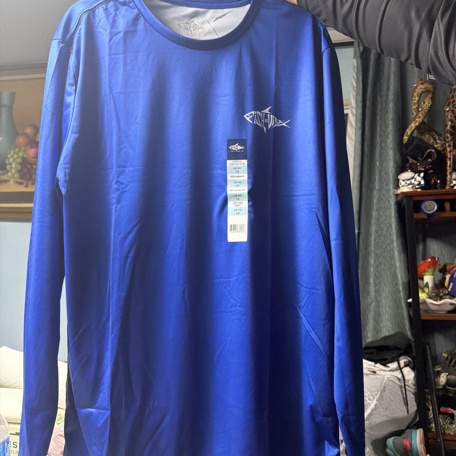 Fish-n-Vibes Mens Long Sleeve Fishing Shirt 3XL UV Protection Graphic Tee gallery