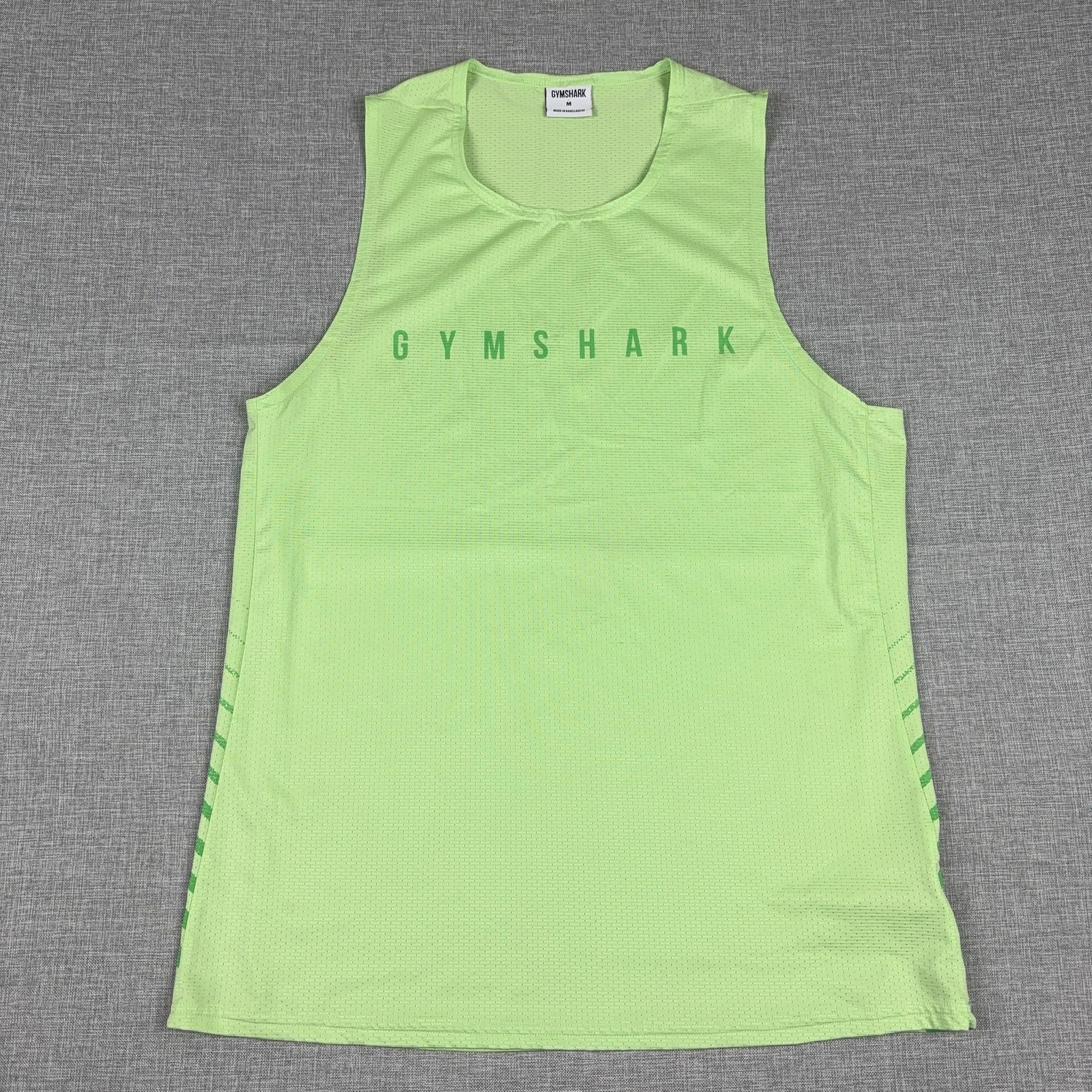 Gymshark Tank Top Mens Medium Green Sleeveless Mesh Running Training Athletic gallery