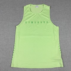 Gymshark Tank Top Mens Medium Green Sleeveless Mesh Running Training Athletic