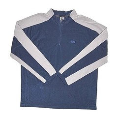The North Face TKA 100 Shirt 1/4 Zip Sz XXL 2XL Blue Gray Fleece Sweatshirt Men