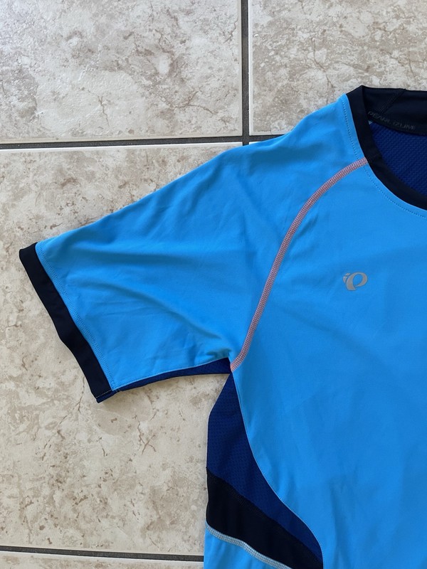 Pearl Izumi Men's Short Sleeve Cycling T-Shirt Medium Triathlon Blue Race Jersey gallery