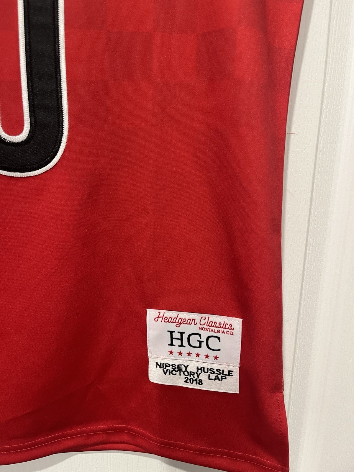 Nipsey Hussle The Boogie #60 Basketball Jersey Red Headgear Classics Men’s Small gallery