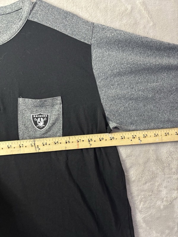 Nike Raiders Dri-FIT Shirt Mens XL Black Gray 3/4 Sleeve NFL Pocket Tee gallery