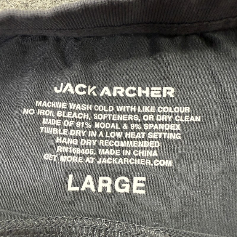 Jack Archer Anytime Tee Men L Gray Stretch Crew Short Sleeve Modal Curved Hem gallery