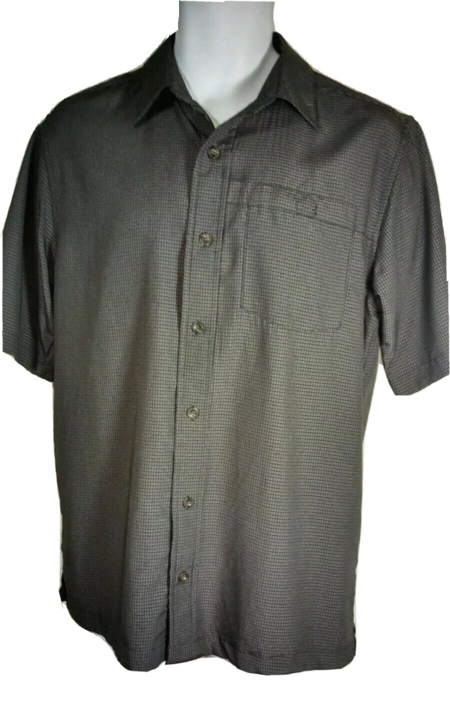 NORDIC TRACK Men's Small Gray Check Cool Dry Short Sleeve Athletic Shirt NWT $59 gallery