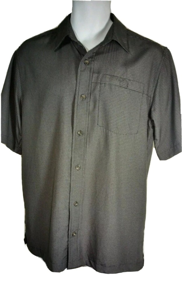 NORDIC TRACK Men's Small Gray Check Cool Dry Short Sleeve Athletic Shirt NWT $59