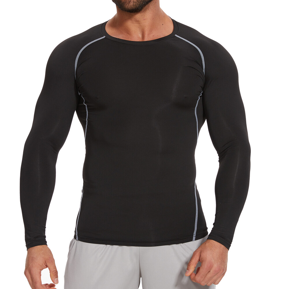 Men Compression Armour Base Layer Top Long Sleeve Thermal Gym Sports Undershirt gallery