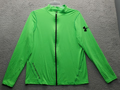 Under Armour Golf Active Shirt Men’s Medium Green HeatGear Performance Full Zip