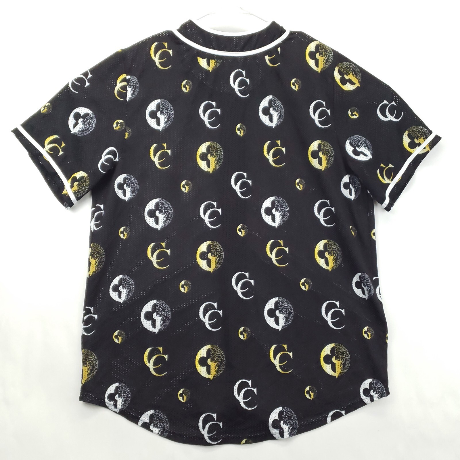 Crooks and Castles Baseball Jersey Mens Large Black CC Short Sleeve Medusa gallery
