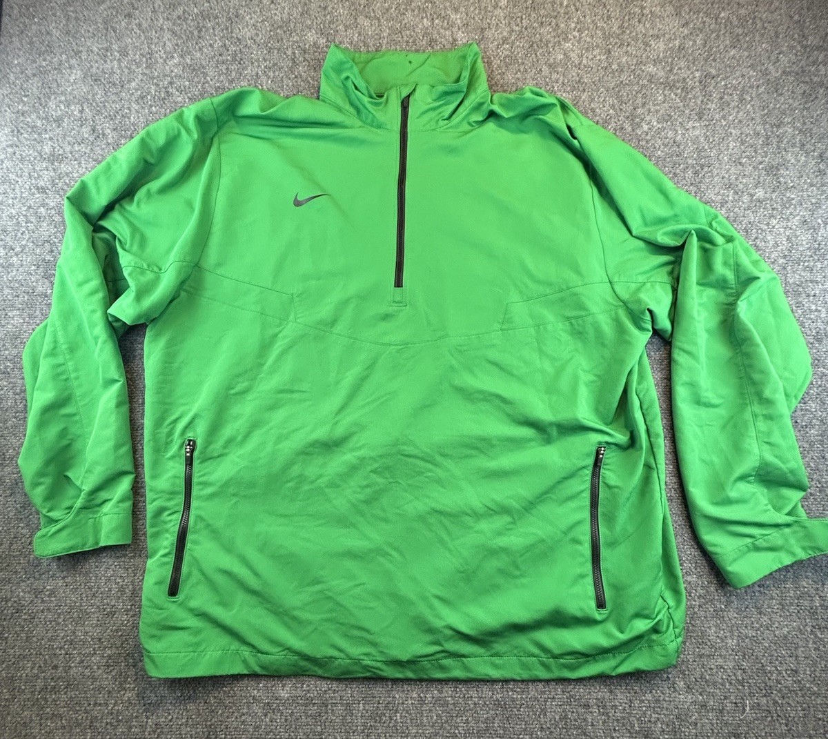 Nike Golf Dri-Fit Windbreaker Mens Size XXL Green Long Sleeve 1/4 Zip Mock Logo gallery