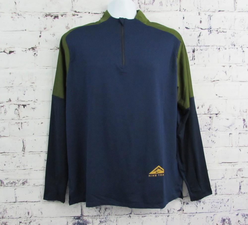 Nike Dri-FIT Trail Element Running Long Sleeve Shirt DD5708-410 Men's Large NWT.