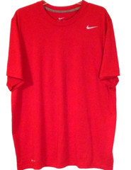 NIKE DRI-FIT RN – Silver Swoosh Dark Red Athletic DRI-FIT T-shirt – Men Size: XL